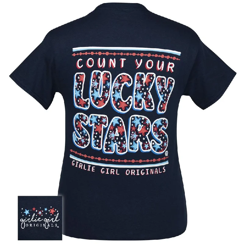 women's soft lounge top -Lucky Stars Navy SS-2369