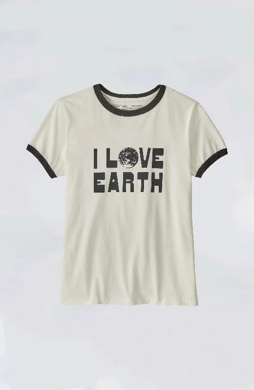 ladies' boyfriend-style shirt -Patagonia - Women's Earth Love Organic Ringer Tee