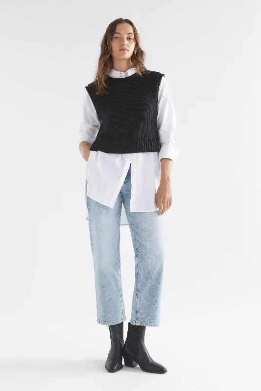 trendy puff sleeve blouse for women -Lunel Knit Vest