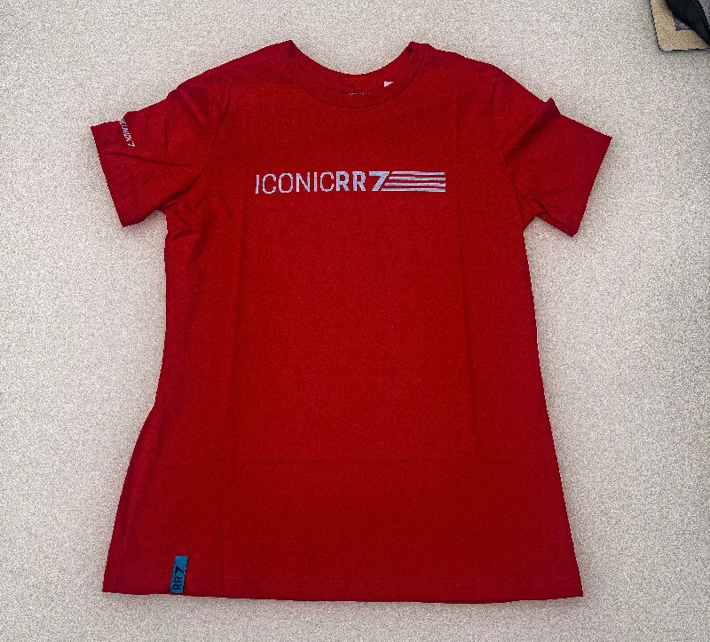 cute peplum blouse for ladies -Porsche Women's Iconic Tee (Red) - Rennsport Reunion 7