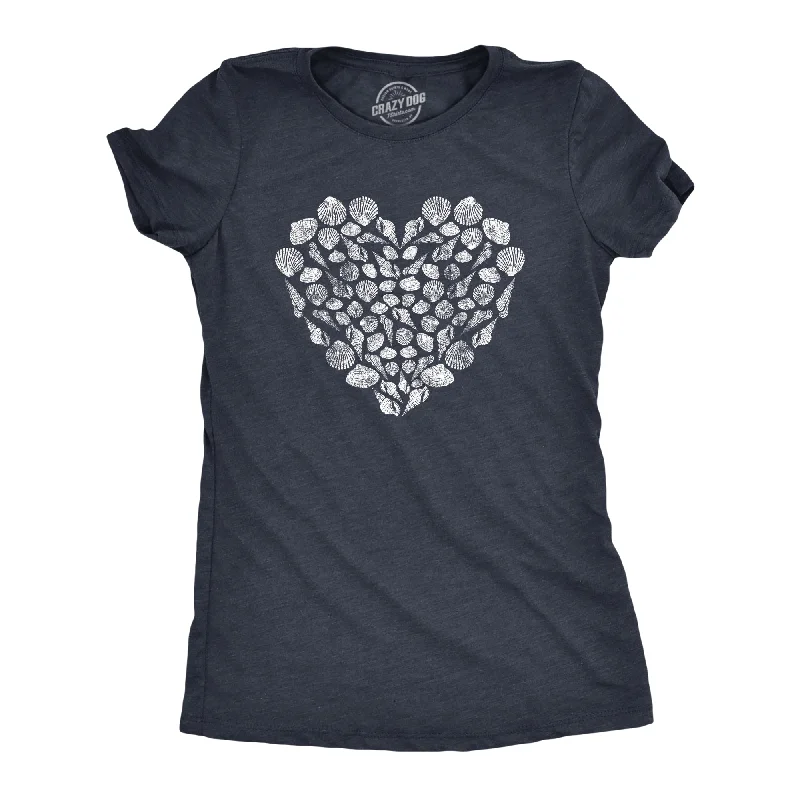 women's soft lounge top -Shell Heart Women's T Shirt