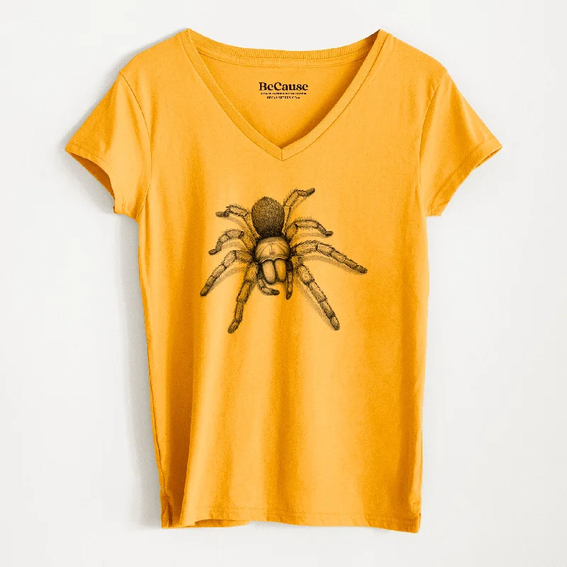 elegant long tunic top for women -Desert Blonde Tarantula - Aphonopelma chalcodes - Women's 100% Recycled V-neck