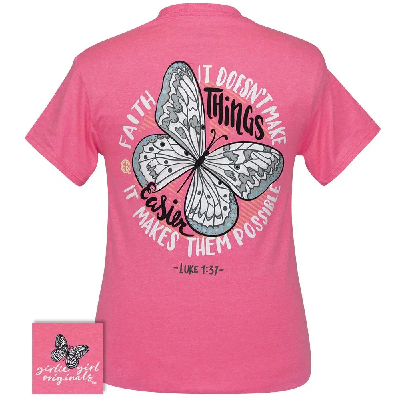 chic asymmetrical top for women -Faith Butterfly-Safety Pink SS-2385