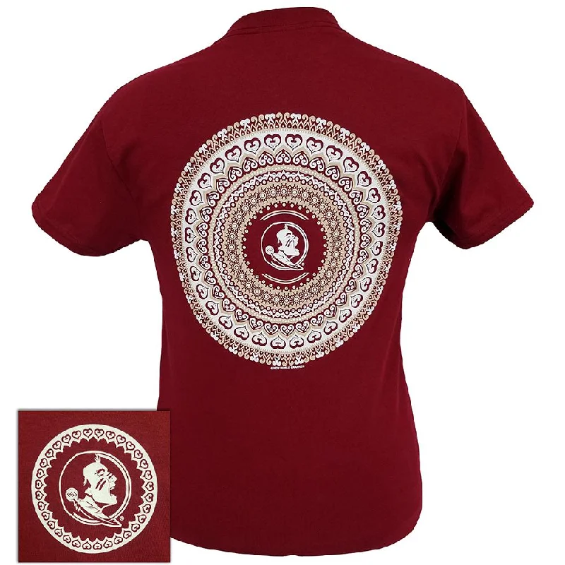 women's sheer mesh blouse -Florida State Mandala Garnet SS