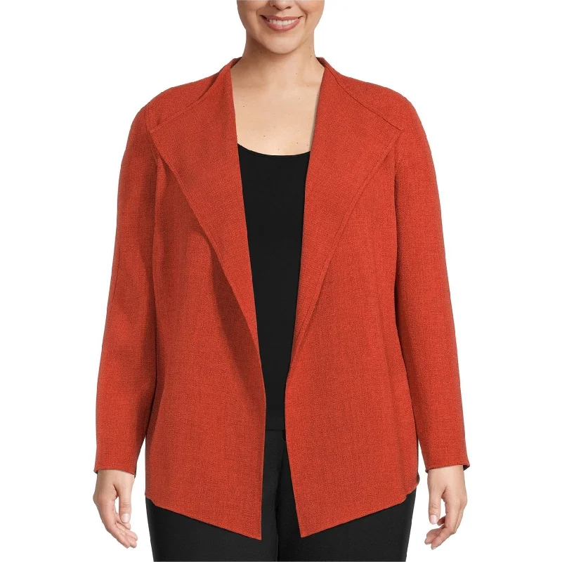 women's winter coat -Kasper Womens Cropped Blazer Jacket, Orange, 1X