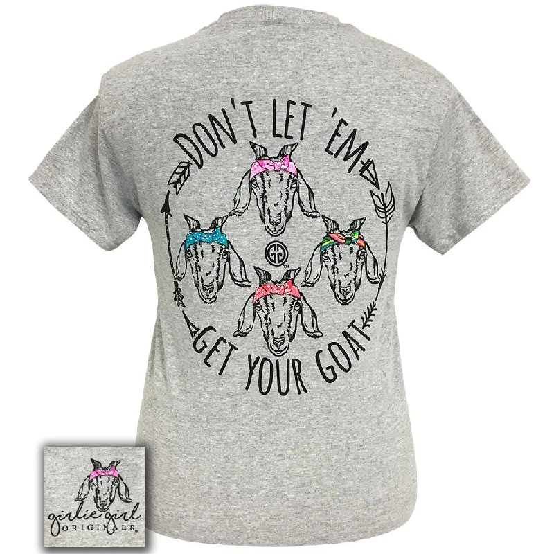 ladies' henley button t-shirt -Get Your Goat-Sport Grey SS-1885