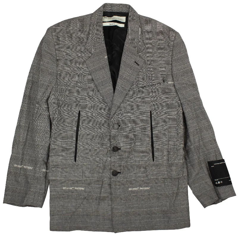 sleek minimalist coat for women -Gray Constructed Blazer