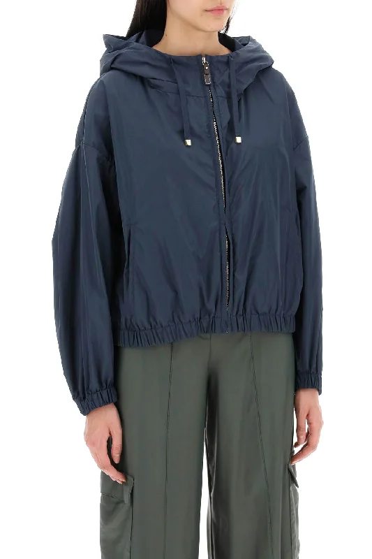 winter-ready faux shearling jacket for women -Max Mara The Cube Technical Taffeta Hooded Jacket