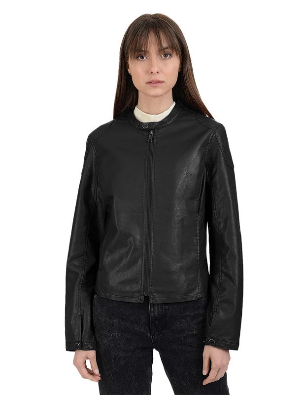 women's reversible coat -LEE Women's Leatherette Jacket