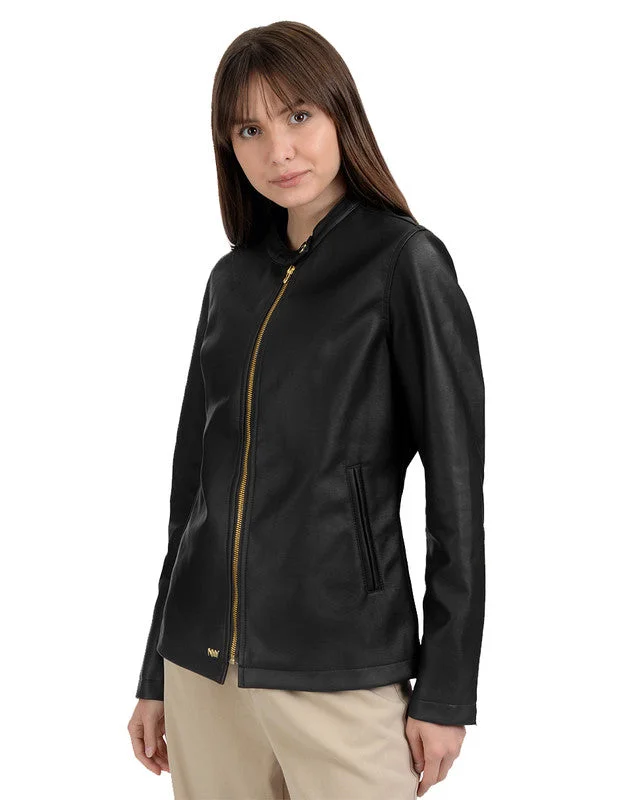 cozy teddy coat for ladies -Nine West Women's Racer Jacket