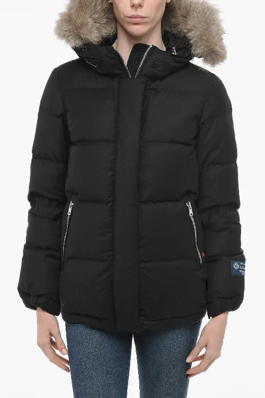 women's fur-trimmed parka -Woolrich Down Jacket ALIQUIPPA With Removable Fur