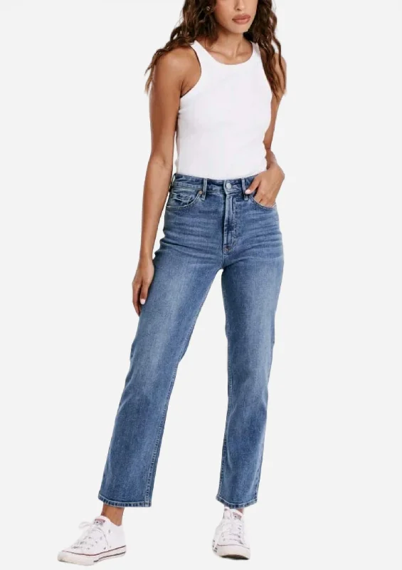 women's high-waisted skinny jeans -90's Super High Rise Ankle Jean In Medium Wash