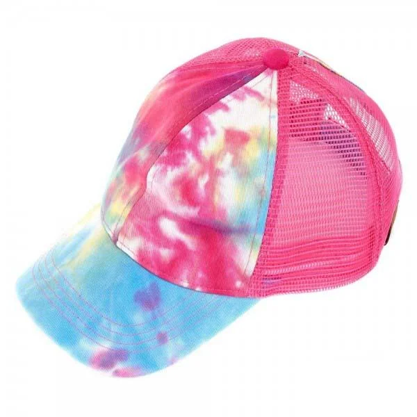 breathable moisture-wicking top for women -BT-2164 C.C Pony Caps Hot Pink Tie Dye