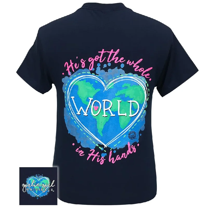 women's sleeveless tank top -World In His Hands-Navy SS-2295