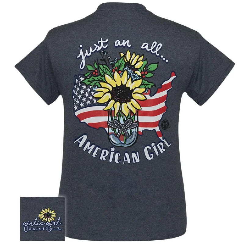 fashionable twisted hem top for women -Sunflower American Girl Heather Navy SS-2359