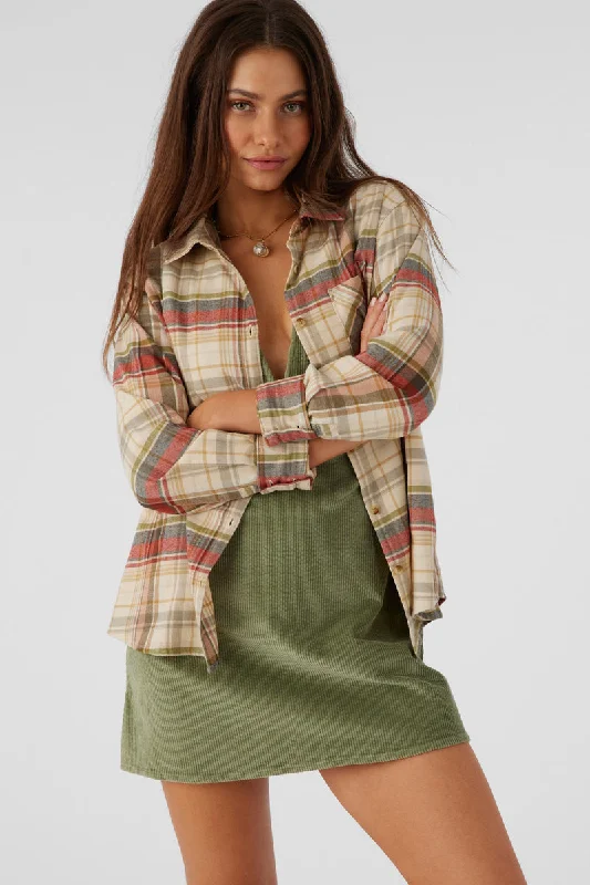 soft-touch modal t-shirt for women -O'Neill Logan Flannel L/S Shirt-Multi Clr