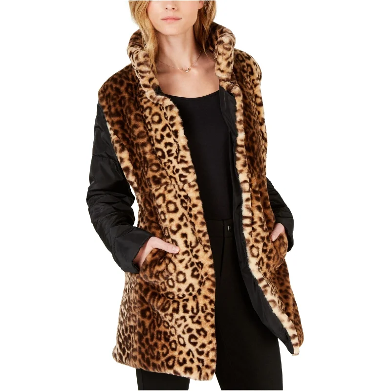 ladies' cashmere overcoat -Maison Jules Womens Faux Fur Reversible Jacket