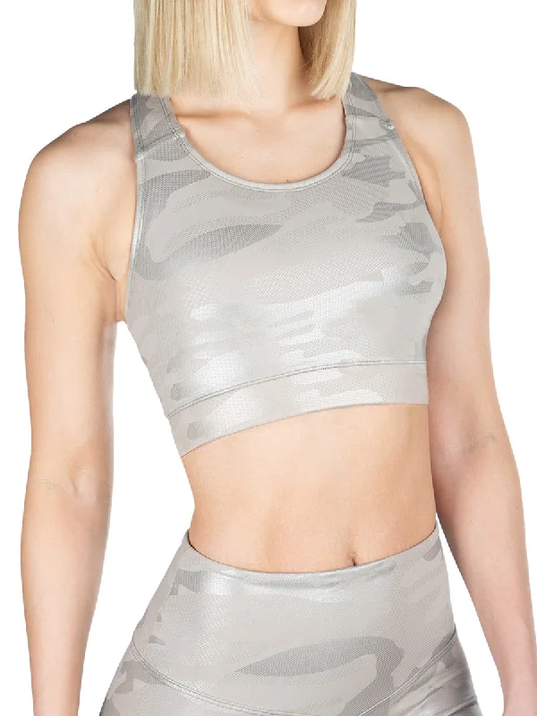 stylish wrap top for ladies -Knockout Camo Sports Bra