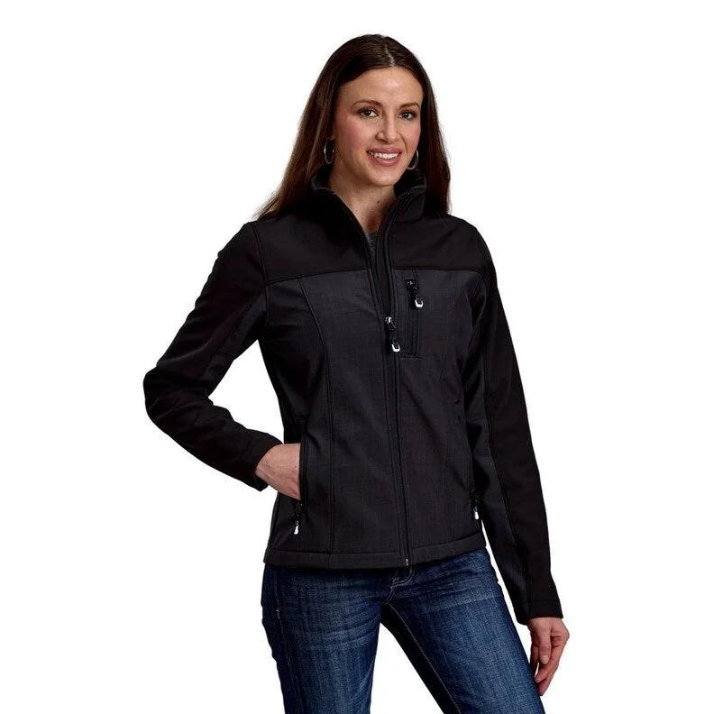 sleek satin bomber jacket for women -Roper Western Jacket Womens Bonded Soft Shell 03-098-0780-6013 GY