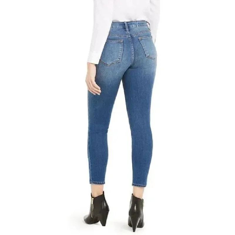 ladies' casual mid-rise jeans -Vigoss Women's Tulip Marley Midrise Skinny Leg Jeans Blue Size 29