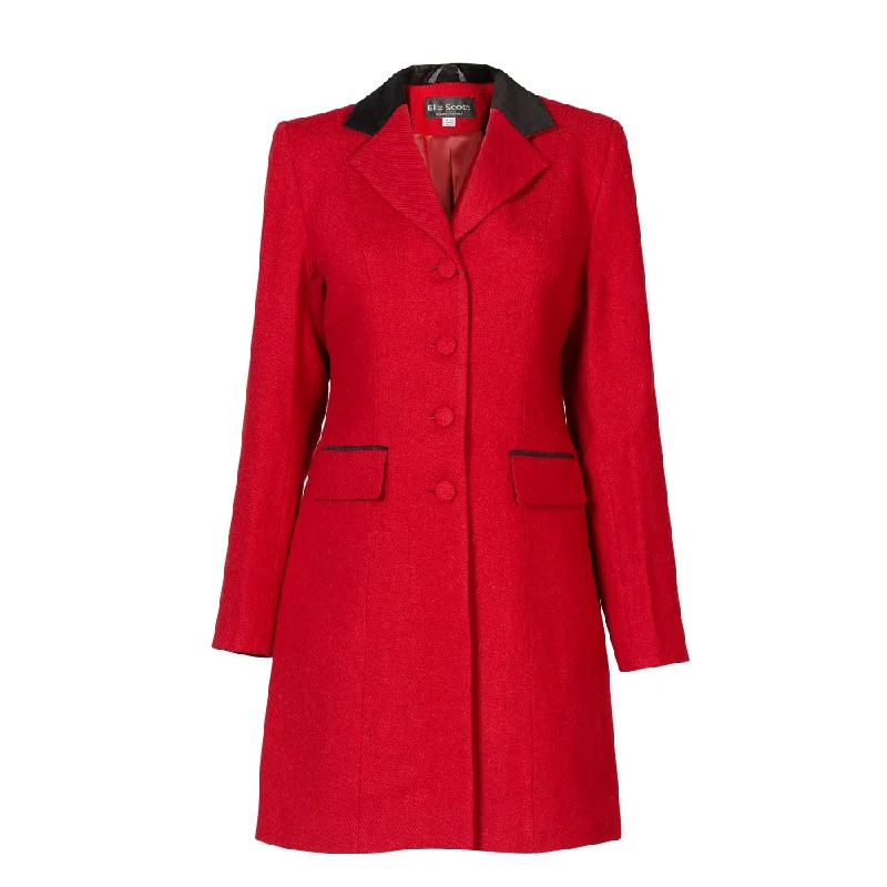 women's faux fur-lined parka -Women's Harris Tweed Jacket - Sophie - Red Twill