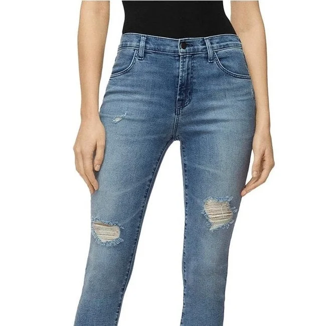 trendy oversized denim jeans for women -J Brand Women's Alana Skinny Jeans Blue Size 27