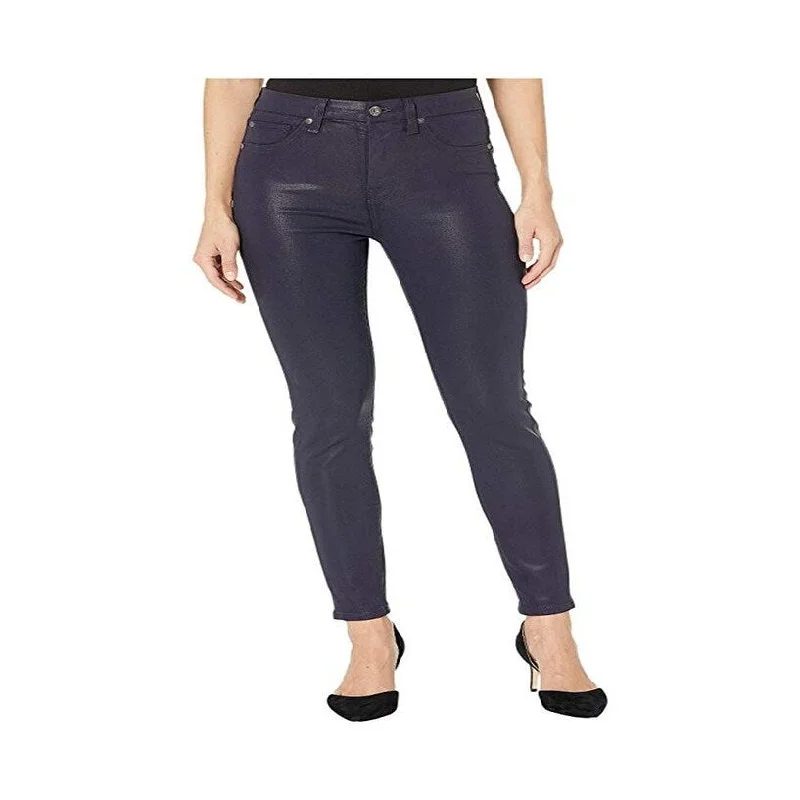 women's eco-friendly denim jeans -7 for All Mankind Women's High Waist Coated Skinny Jeans Blue