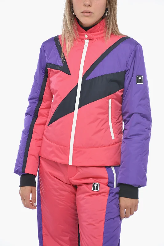 women's relaxed boyfriend blazer -Palm Angels Color Block Designed THUNDERBOLT Ski Jacket