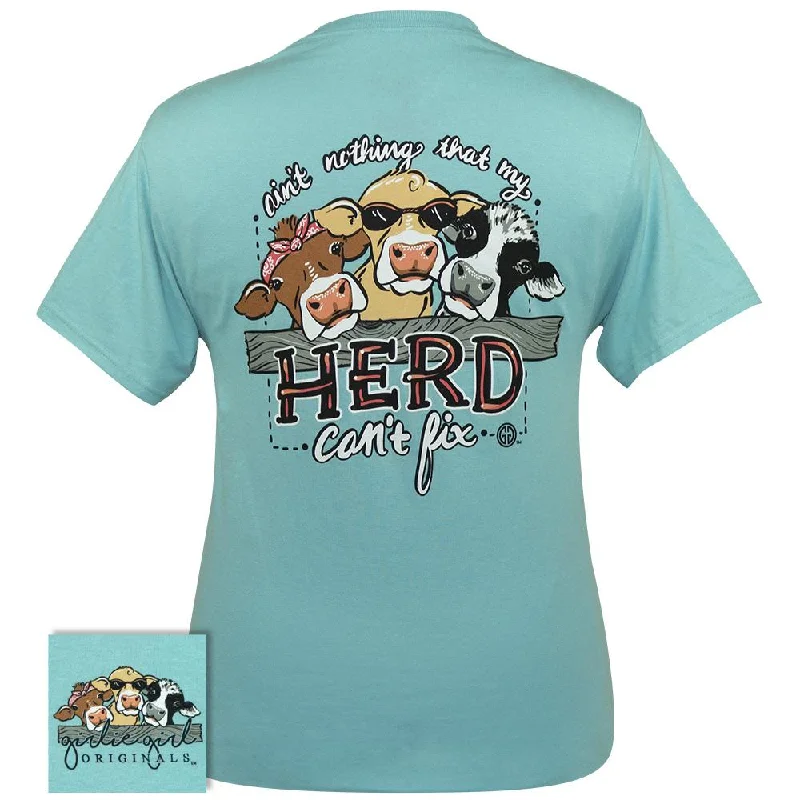 classic collared shirt for ladies -Herd Can't Fix-Scuba Blue SS-2358