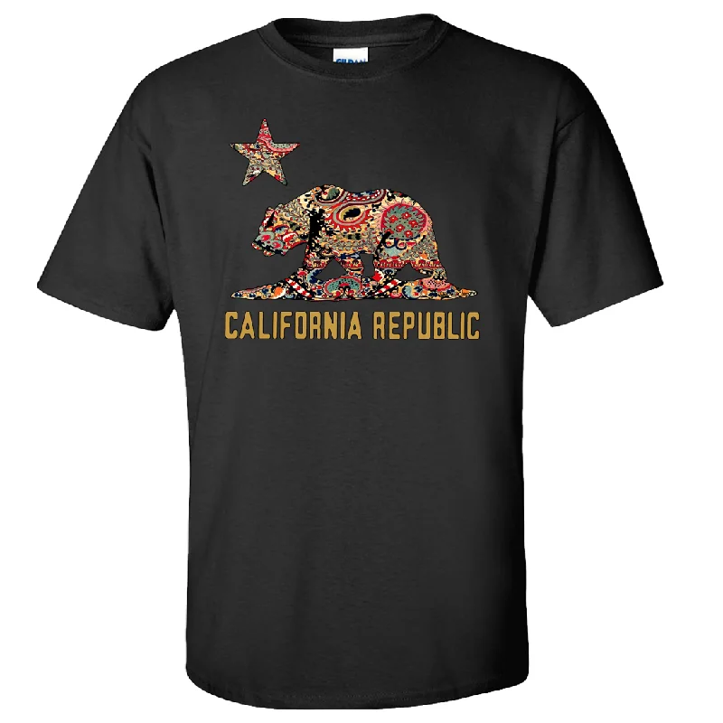 women's oversized hoodie sweatshirt -California Republic Paisley Bear Asst Colors T-shirt/tee