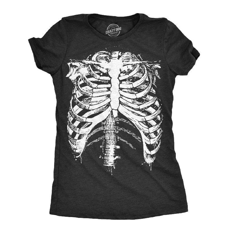 women's oversized hoodie sweatshirt -Splattered Rib Cage Women's T Shirt