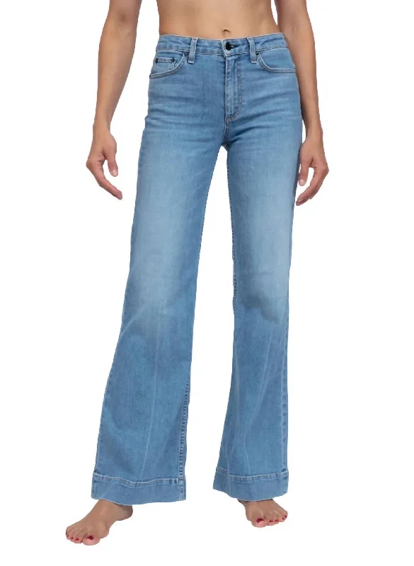 stylish pleated jeans for women -Juniper Wide Leg Jeans In Keel Over