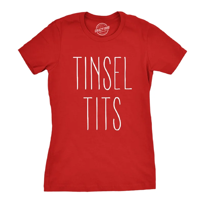 ladies' henley button t-shirt -Tinsel Tits Women's T Shirt