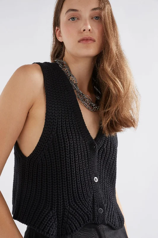 women's minimalist turtleneck top -Kupa Knit Vest