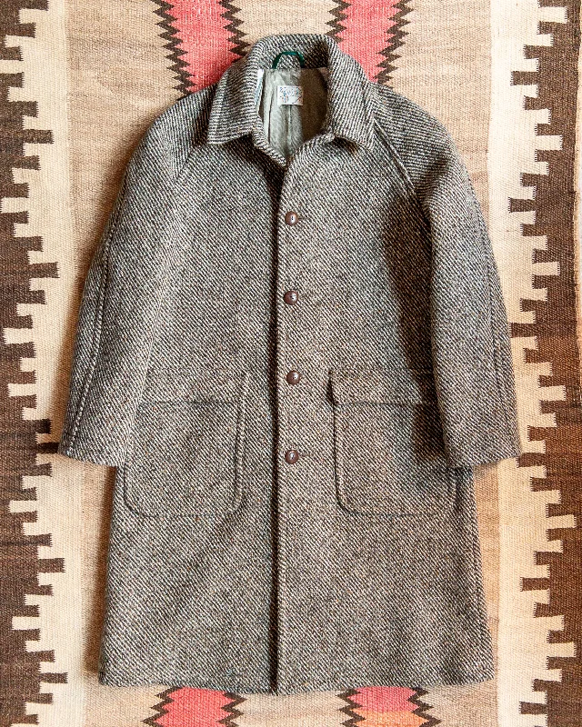 warm shearling coat for women -Raglan Wool Overcoat - Warm Grey Twill