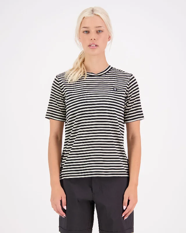 women's ribbed knit top -Icon Merino T-Shirt - Stripe